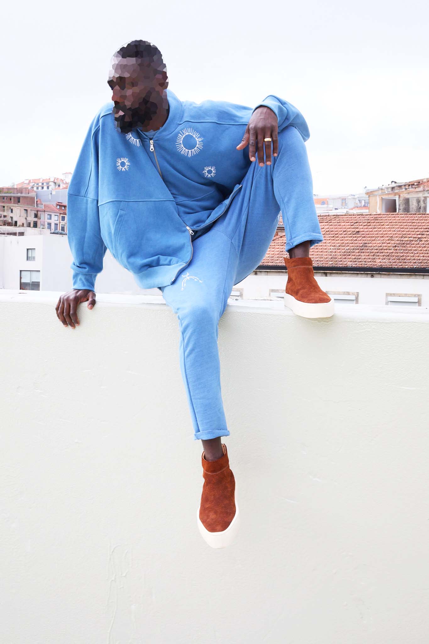 MEN'S TATTOO BOMBER - INDIGO