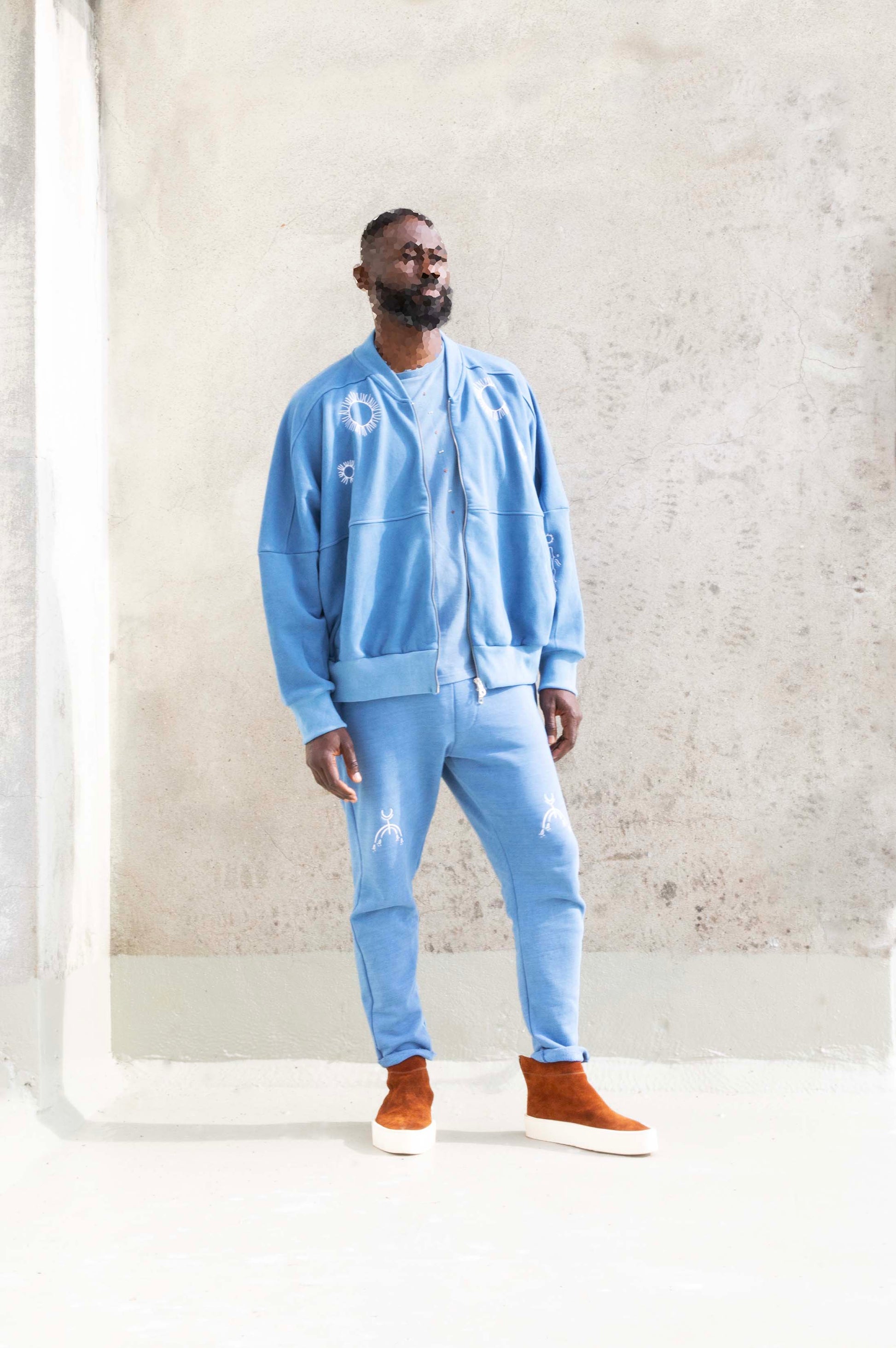 MEN'S TATTOO BOMBER - INDIGO